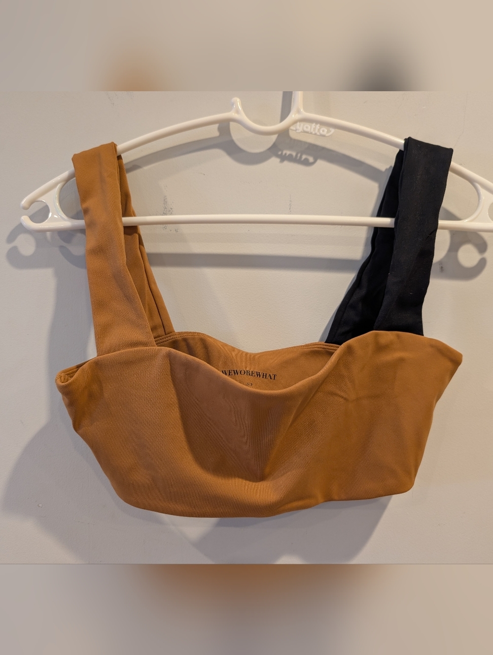WeWoreWhat Women's Strapless Bra Top Black Camel Sz S